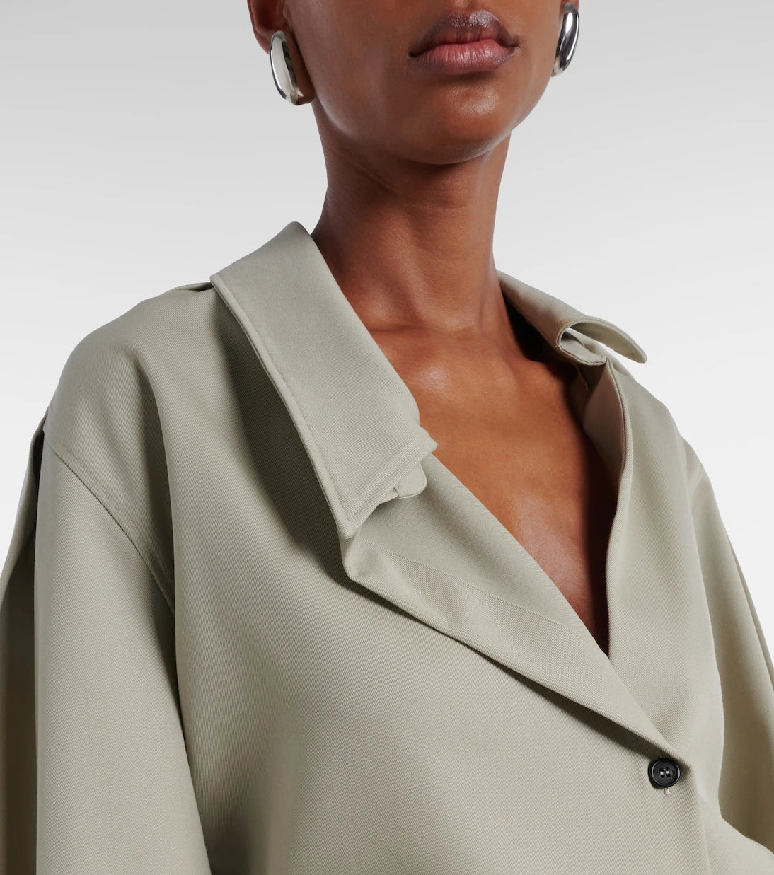 The Attico - Draped wool shirt