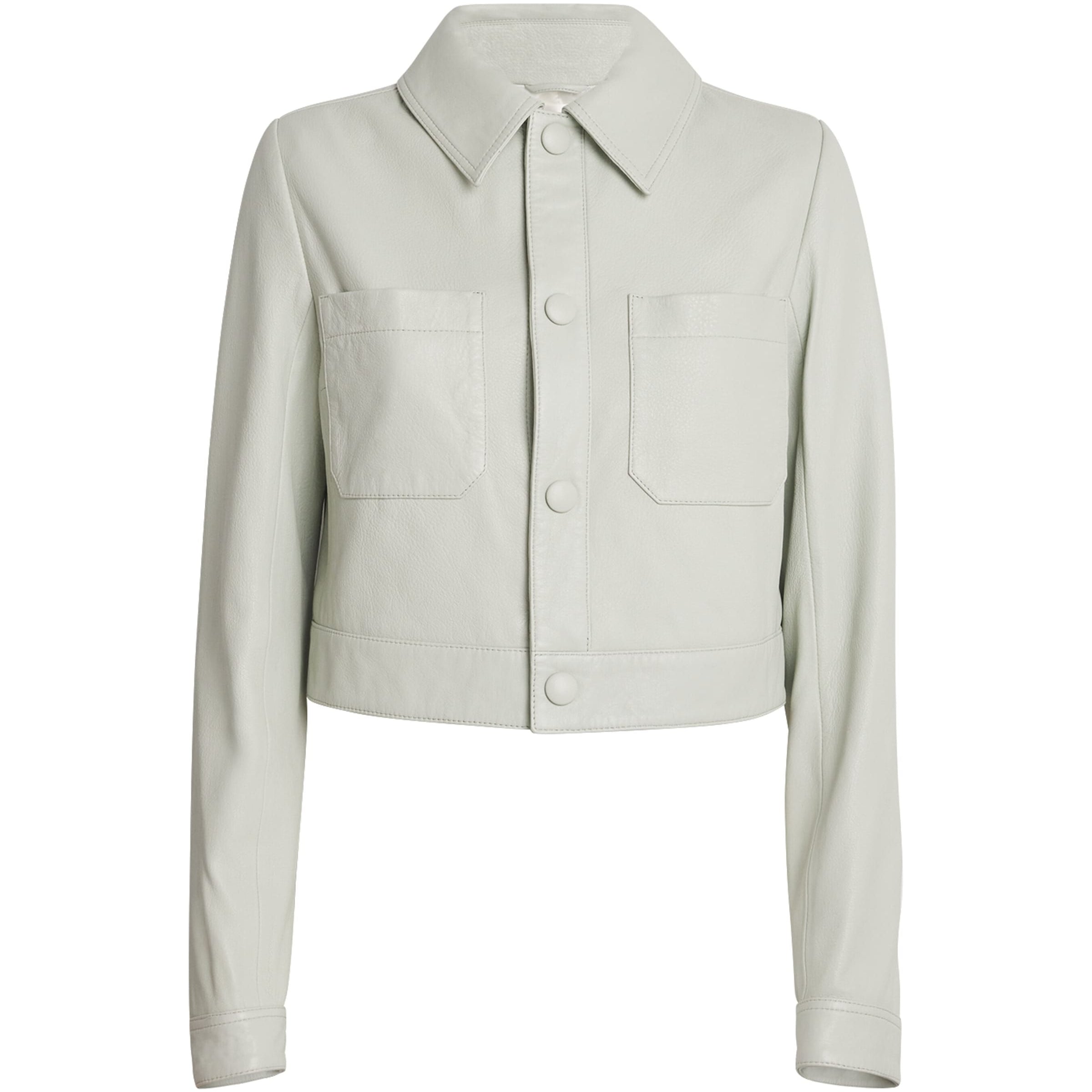 FRAME The Button Front Leather Jacket