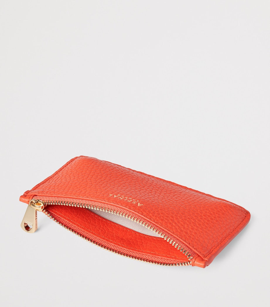 Orange Leather Ella Card Holder