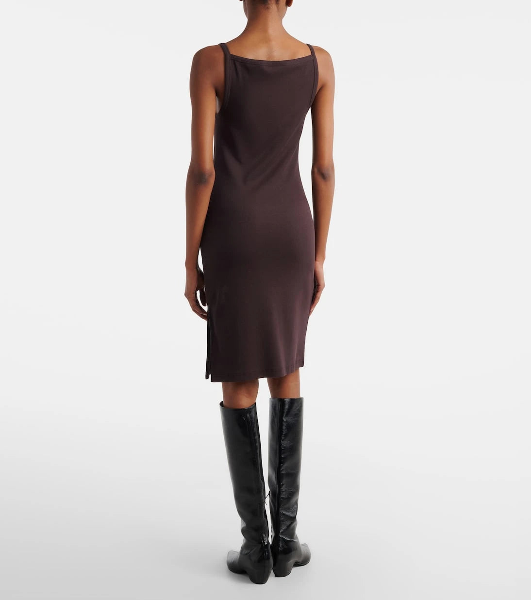 Courrèges - Ribbed-knit cotton jersey midi dress
