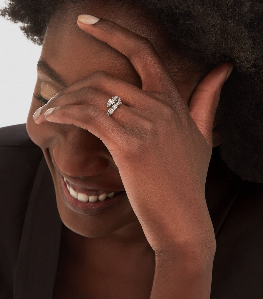 White Gold and Diamond Serpenti Viper Ring