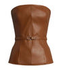 Leather Belted Top