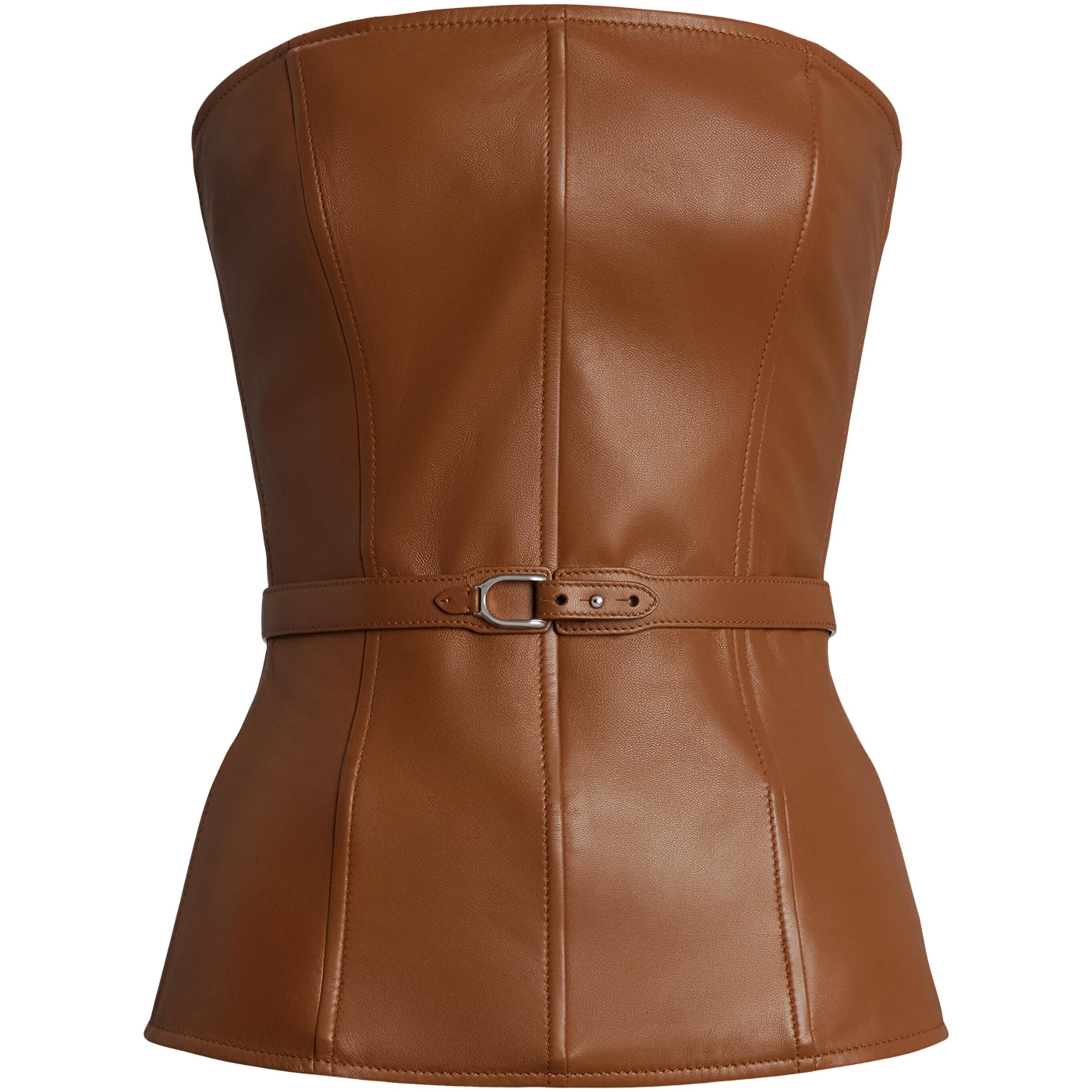 Leather Belted Top