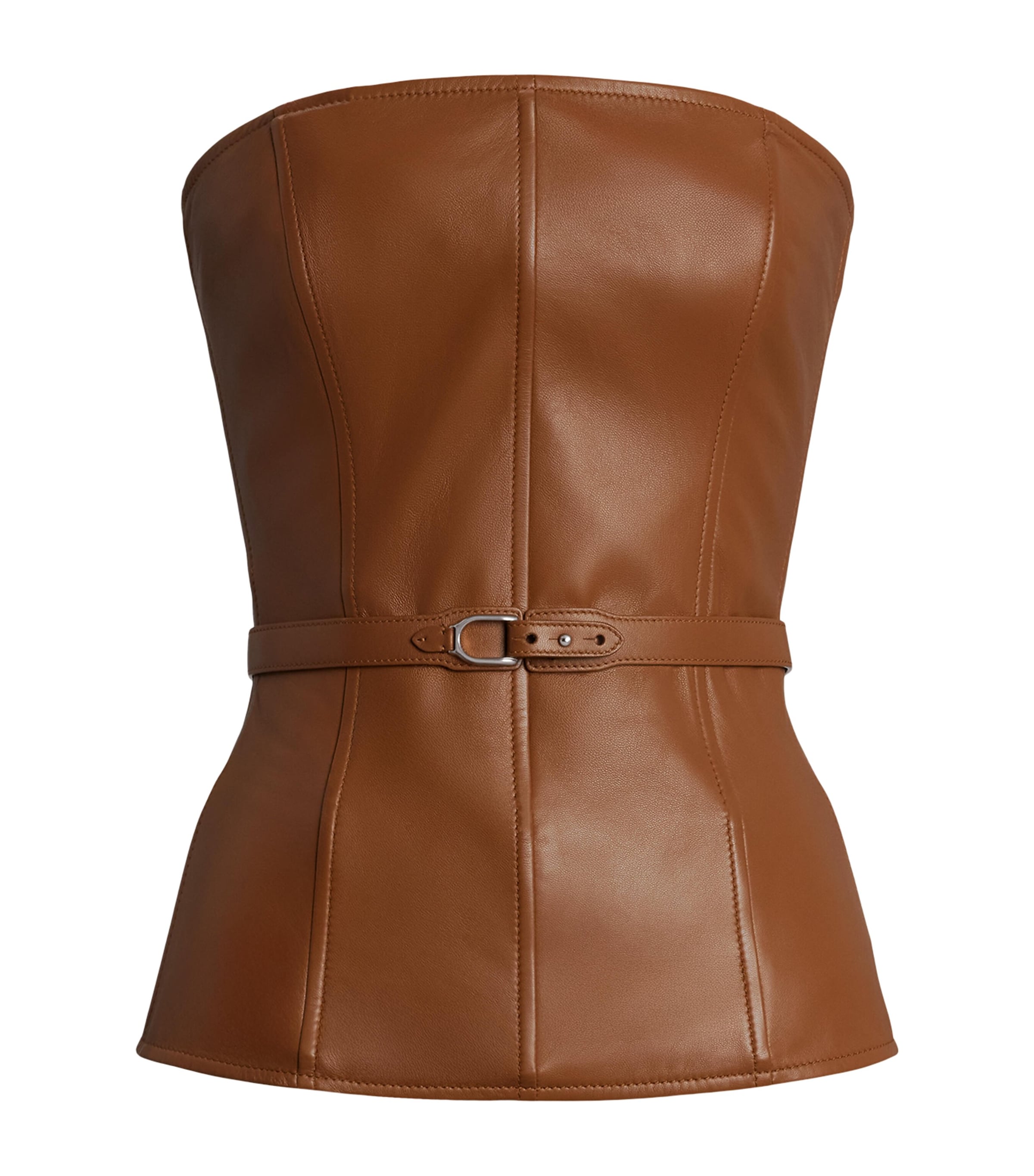 Leather Belted Top
