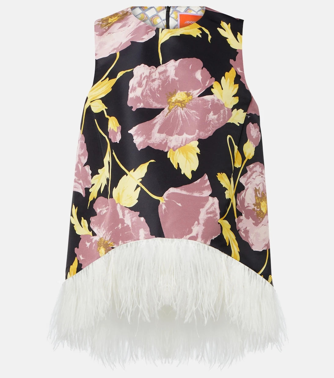 La DoubleJ - La Scala feather-trimmed asymmetrical top