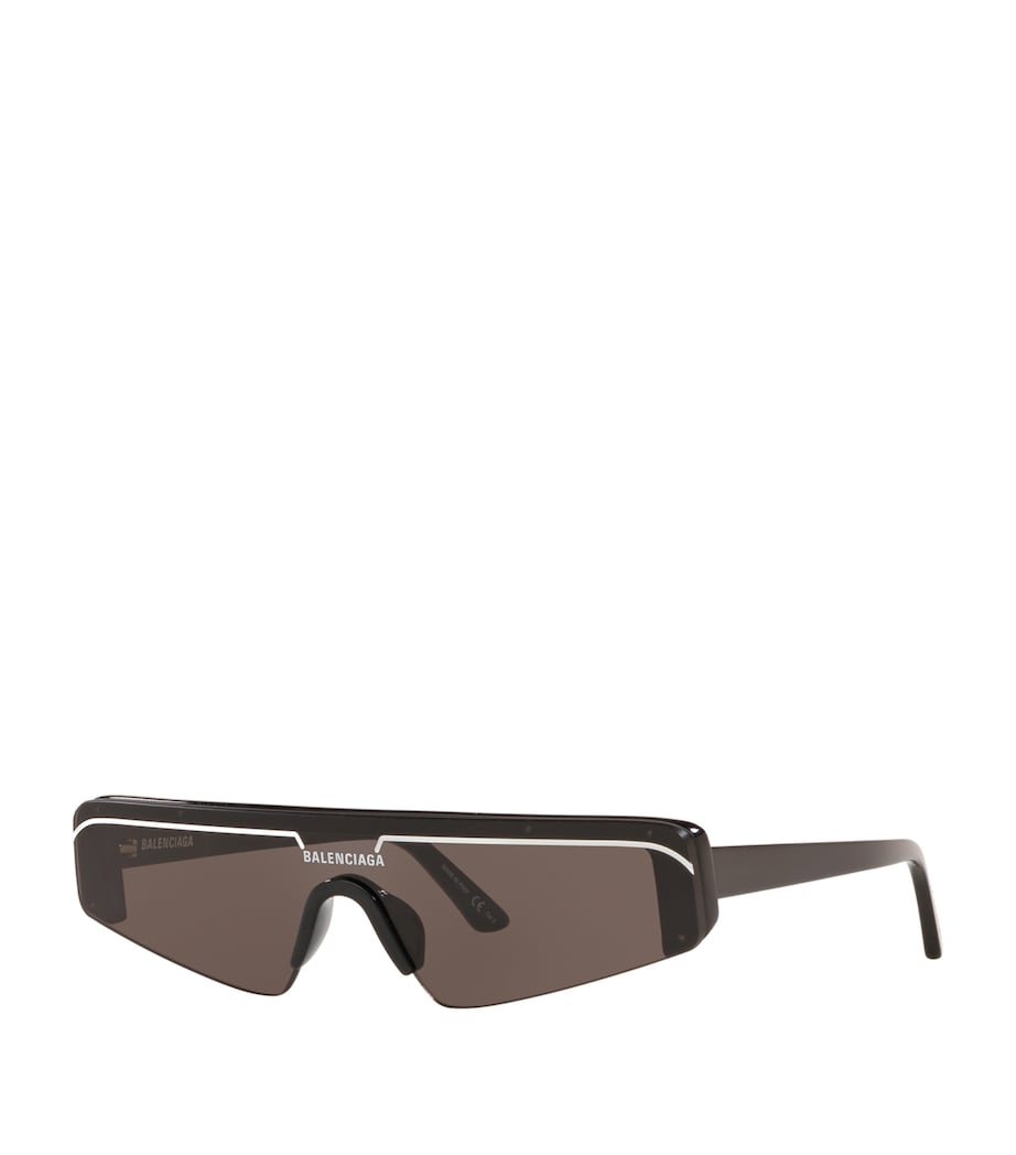 Balenciaga Black Rectangular Ski Sunglasses