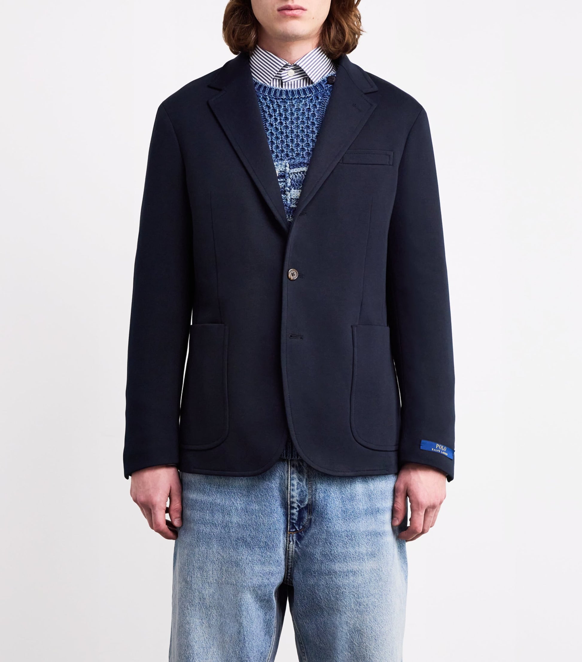 Navy Double-Knit Blazer
