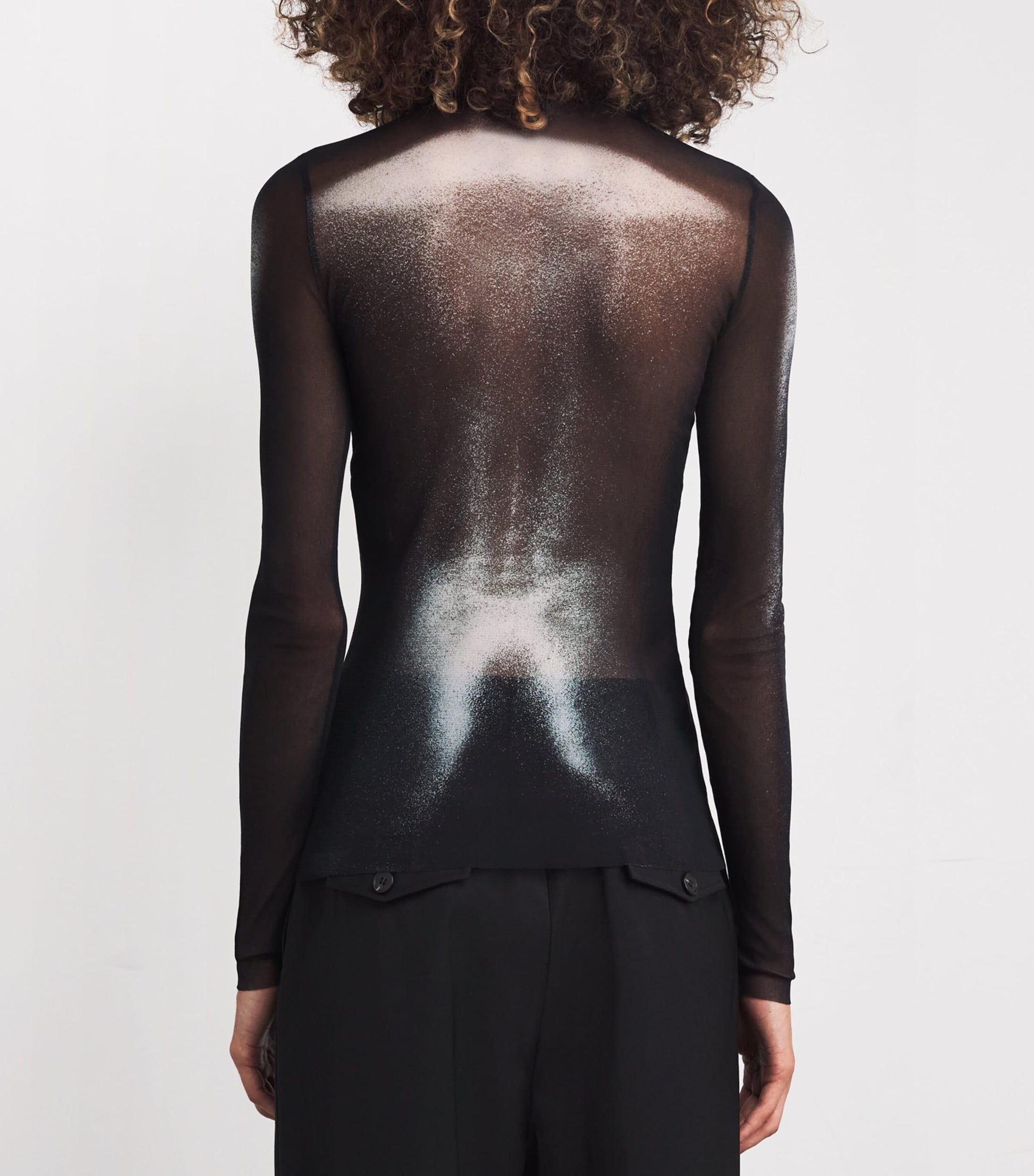 Jean Paul Gaultier Black Tulle Body Dust Top