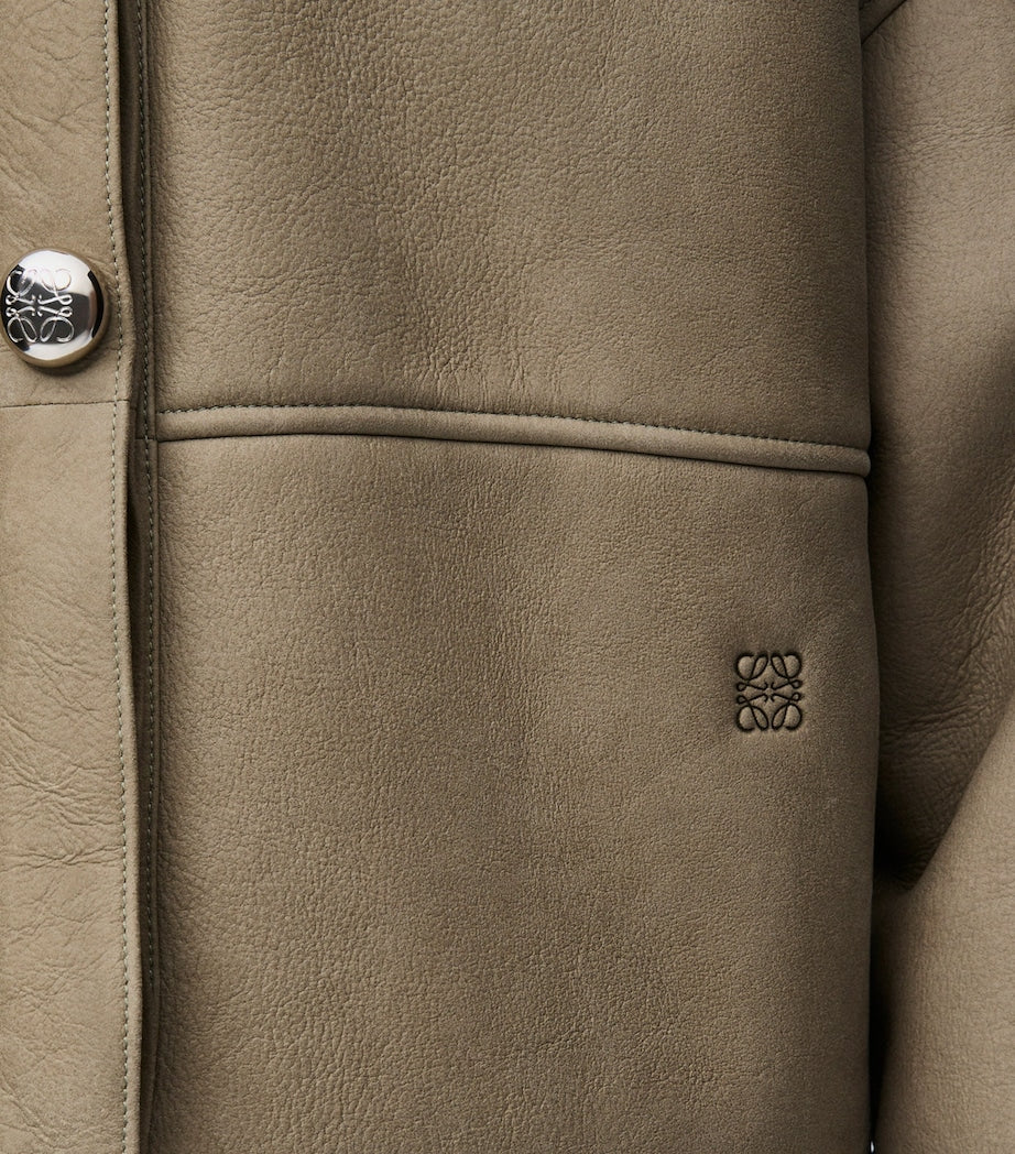 Green Shearling Cardigan