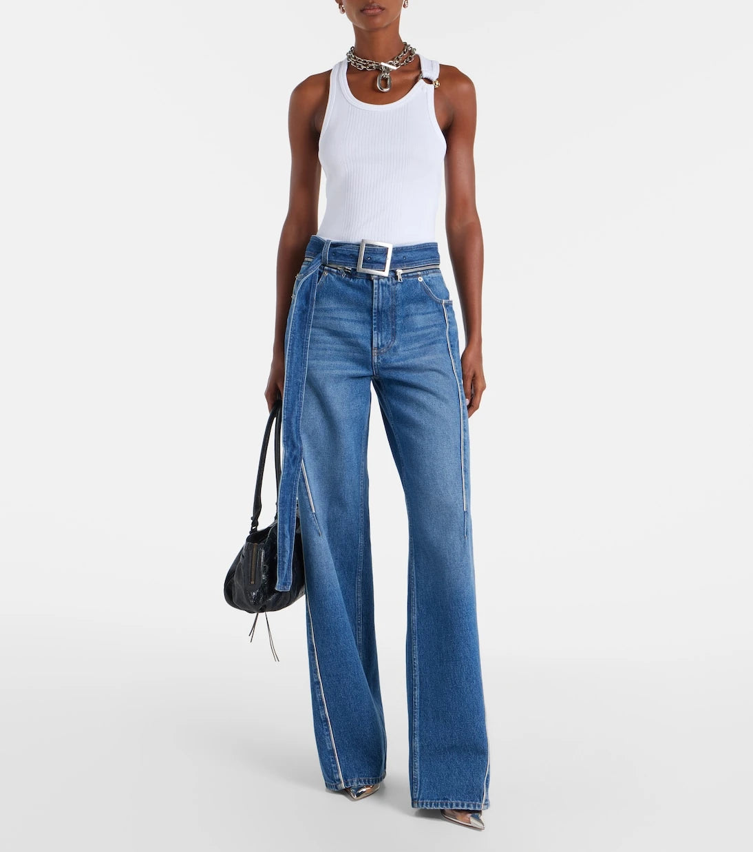 Jean Paul Gaultier - Piercing cotton jersey tank top