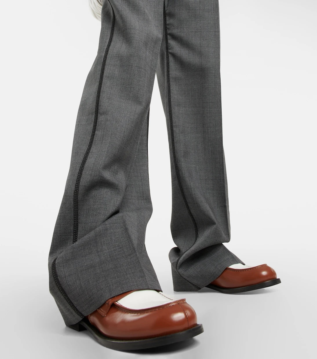 Miu Miu - Logo wide-leg checked pants