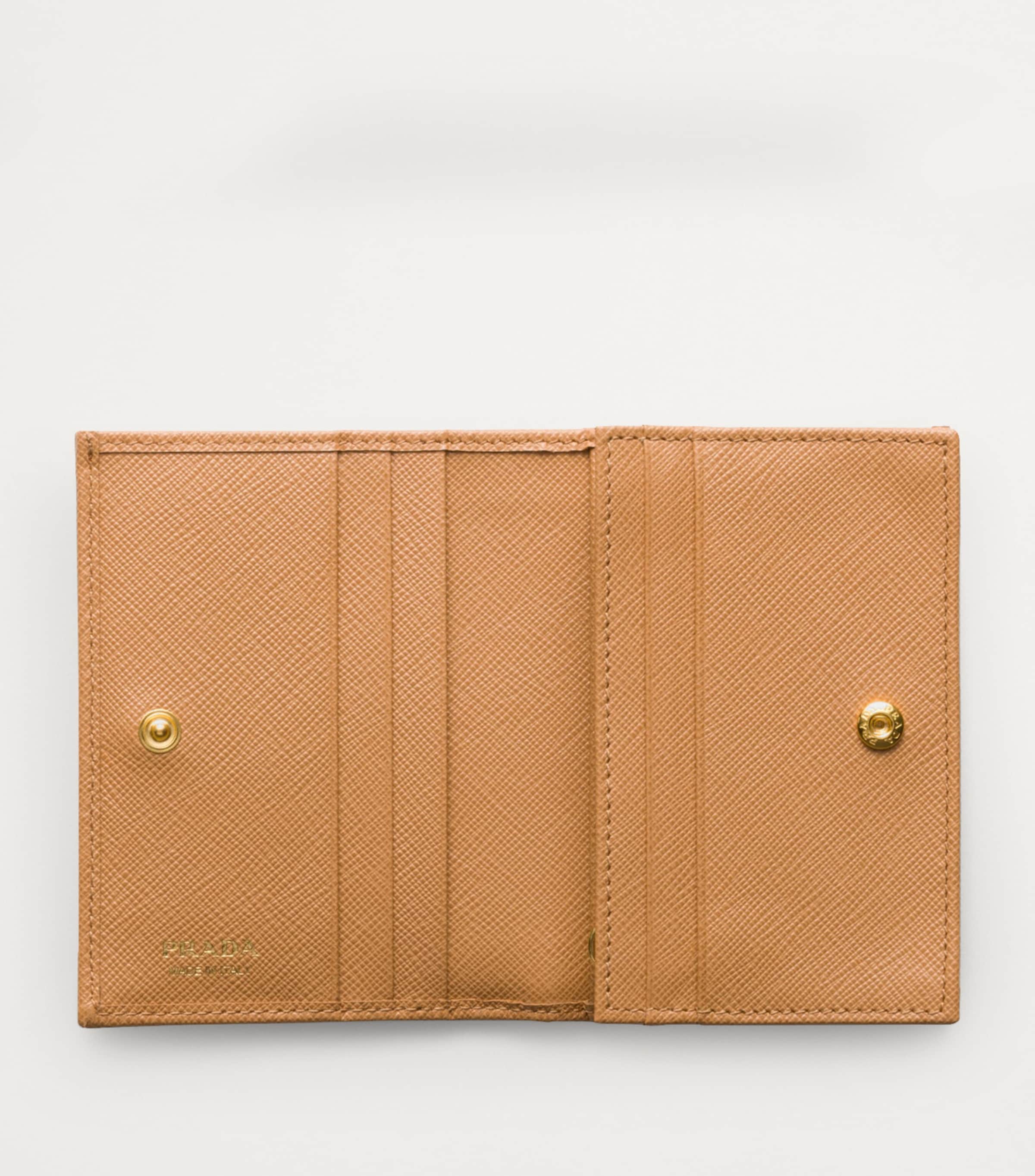 Neutral Small Saffiano Leather Wallet