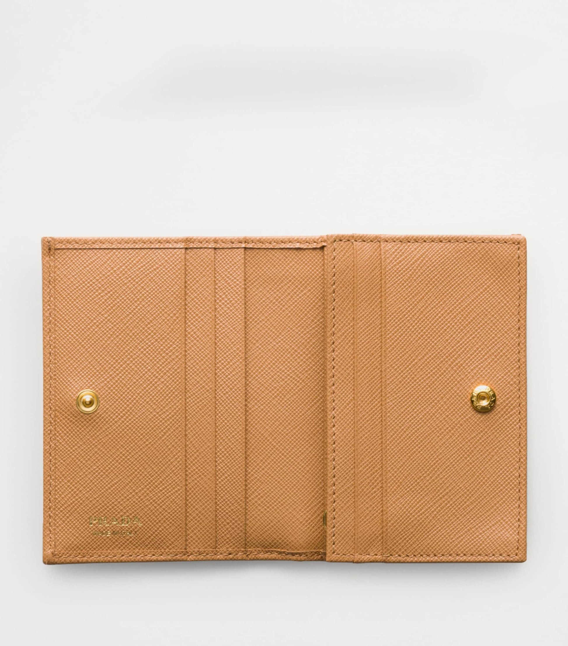 Neutral Small Saffiano Leather Wallet