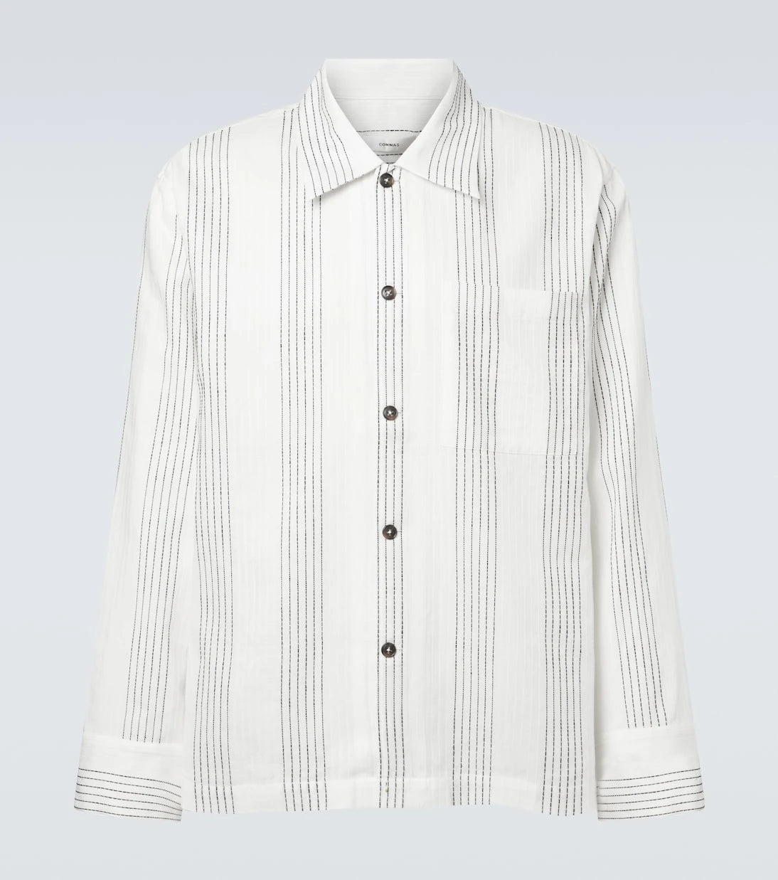 Commas - Textured Striped cotton overshirt