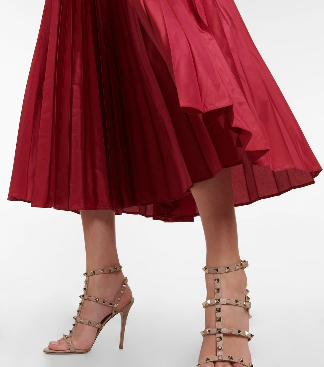 Valentino - Pleated taffeta midi dress