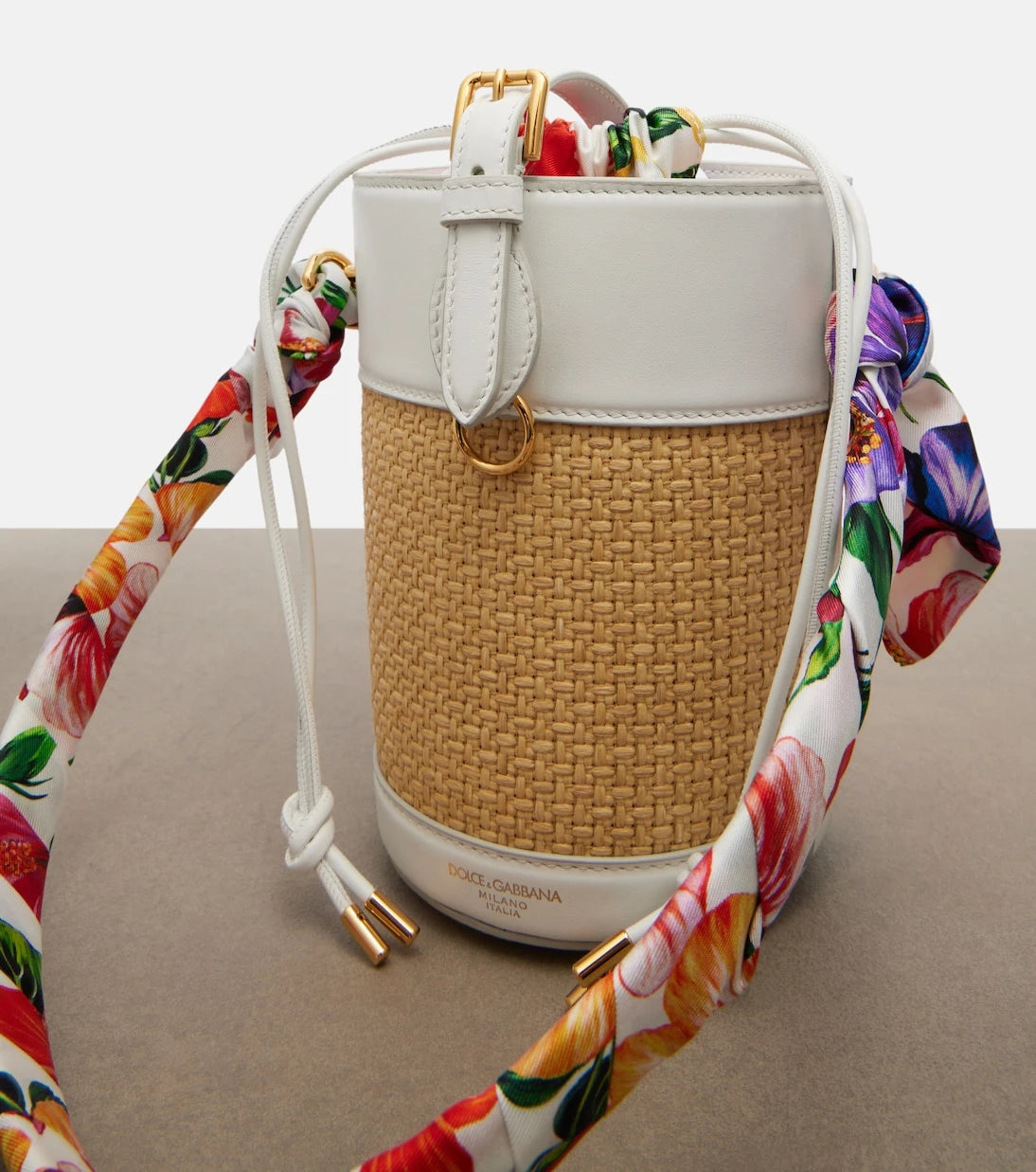 Dolce&Gabbana - Secchiello Small raffia bucket bag