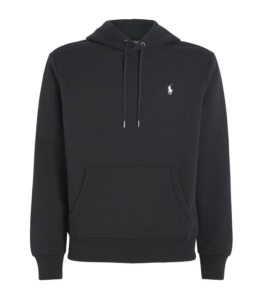 Black Cotton Polo Pony Hoodie