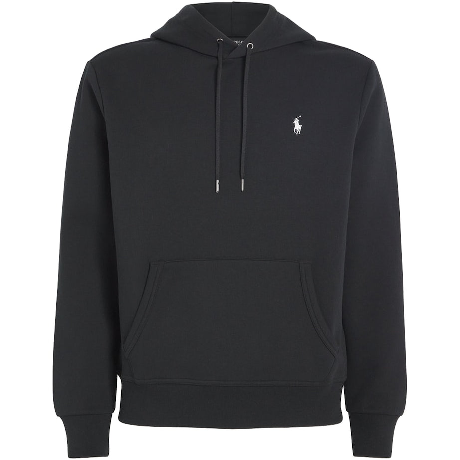 Black Cotton Polo Pony Hoodie