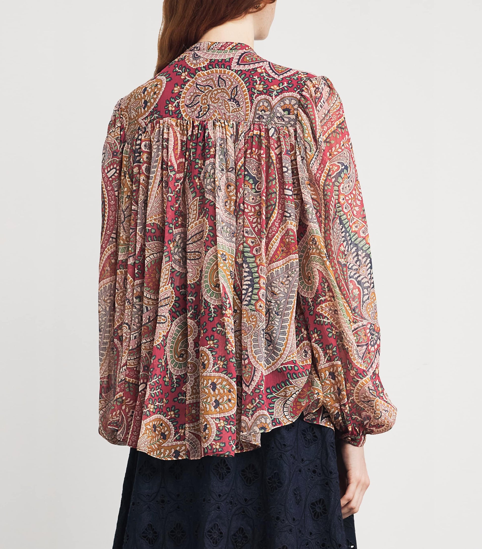 Etro Multi Sheer-Silk Paisley Blouse