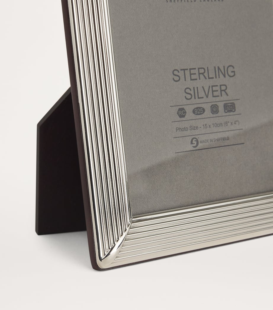 Carrs Silver Sterling Silver Fluted Photo Frame with Wood Back (7" x 5")