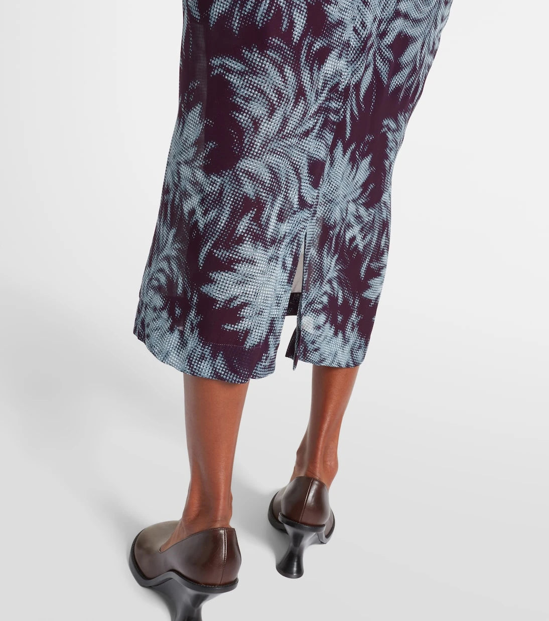 Dries Van Noten - Printed ruched midi skirt