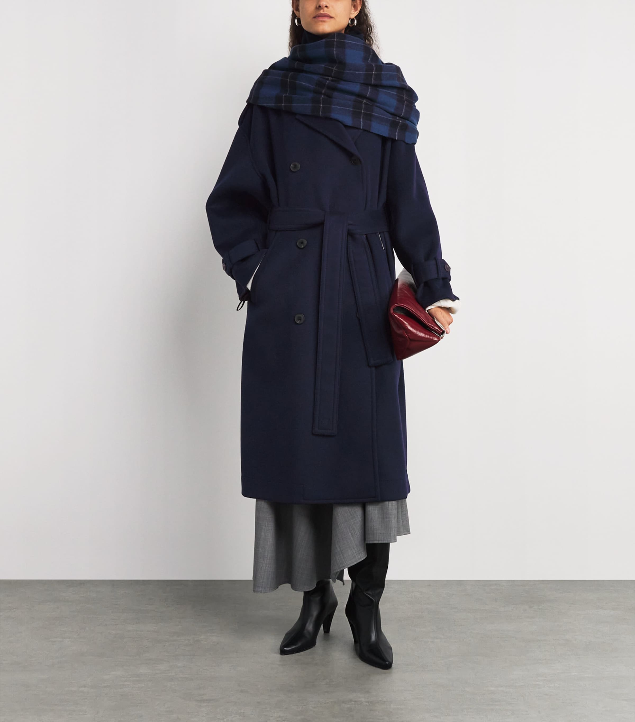 MAX&Co. Blue Virgin Wool Double-Breasted Coat