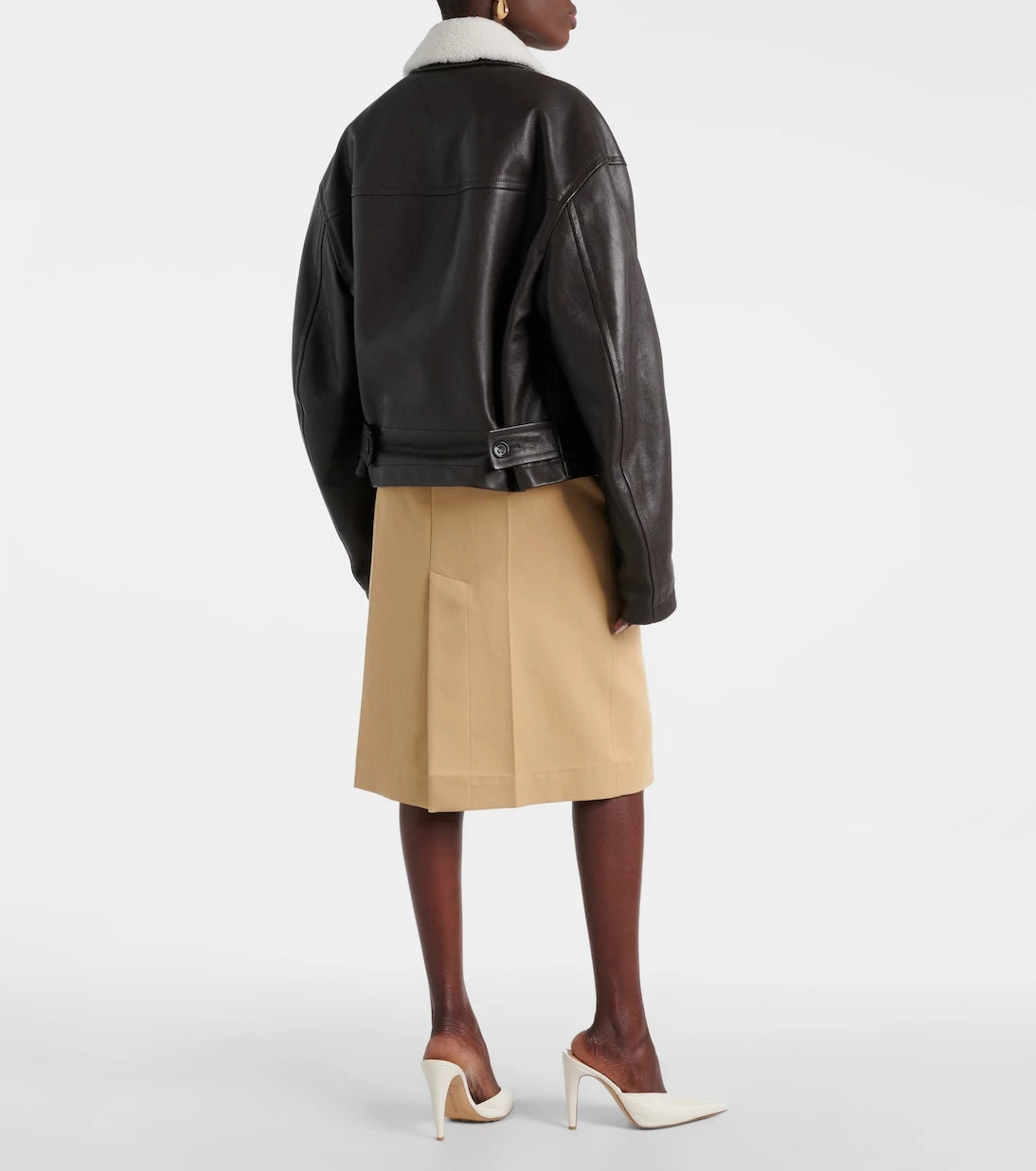 Bottega Veneta - Shearling-trimmed leather jacket