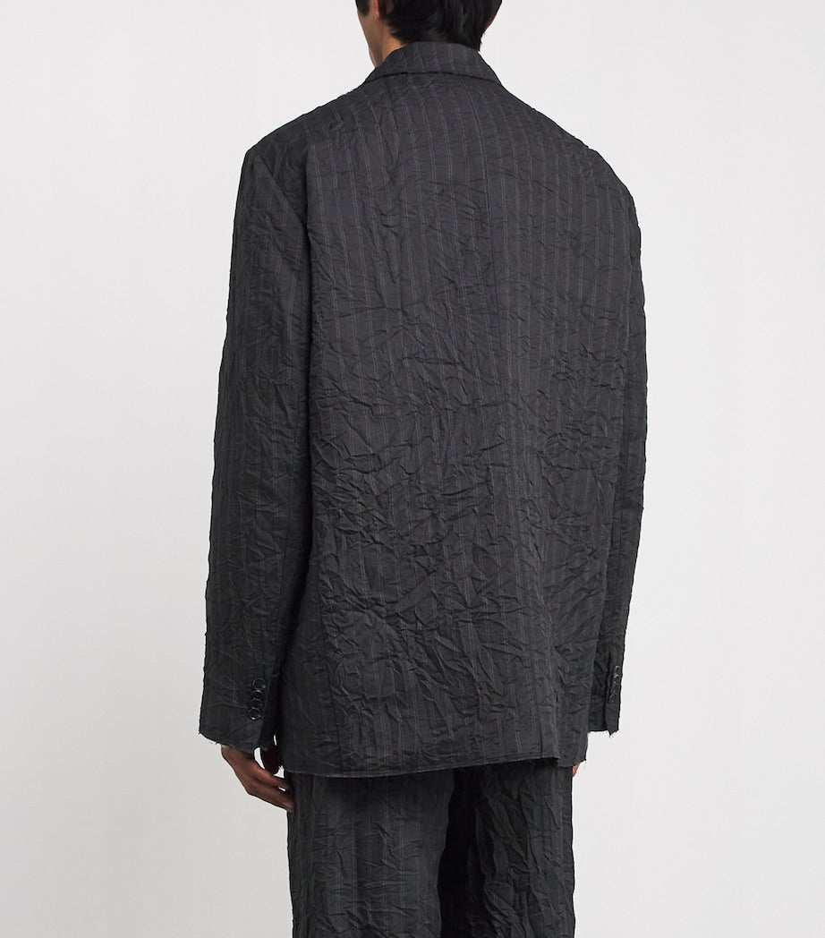 Crinkled Pinstripe Suit