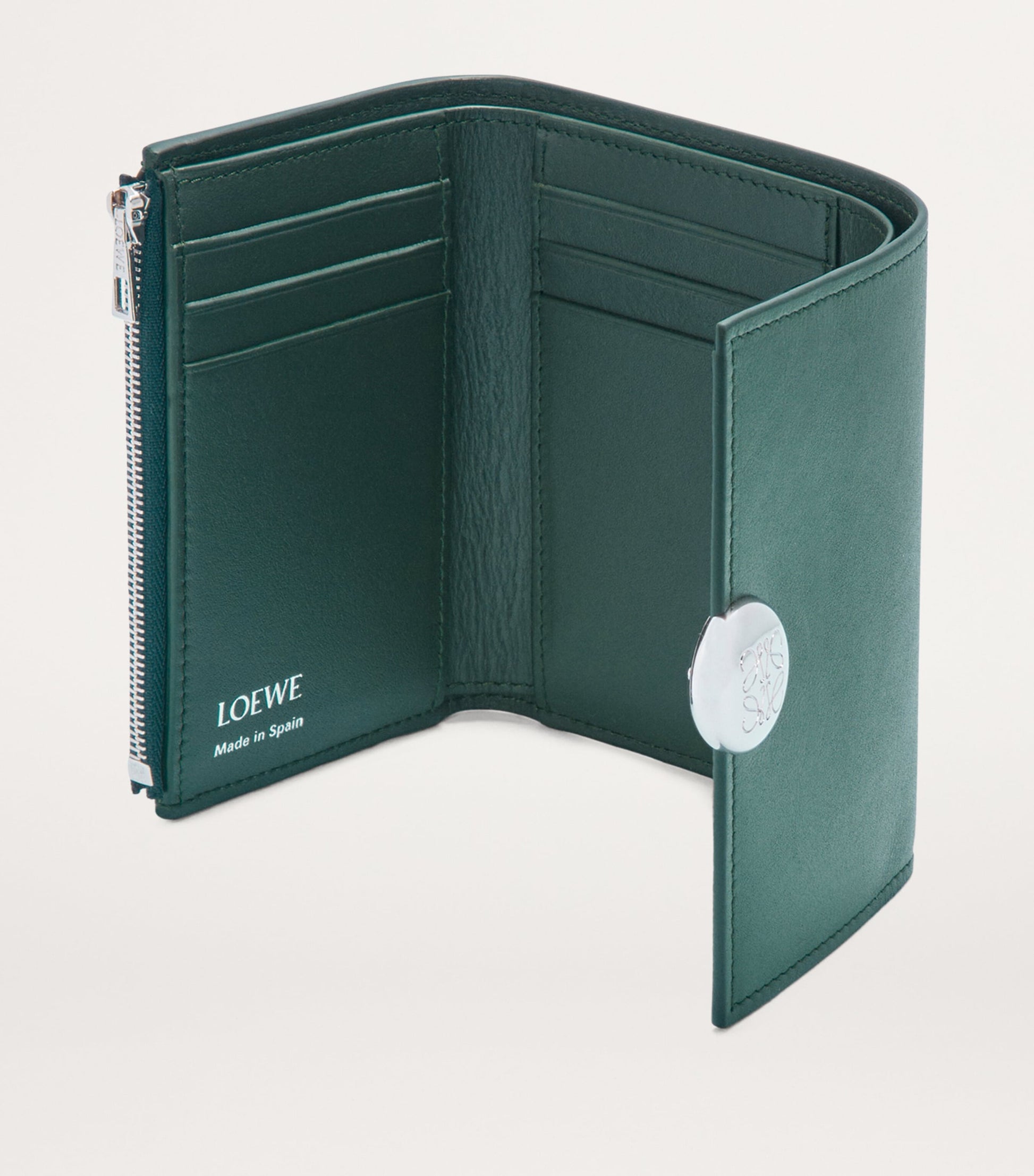 LOEWE Green Small Leather Pebble Wallet