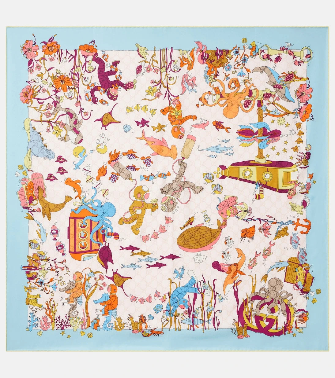 Gucci - GG printed silk twill scarf