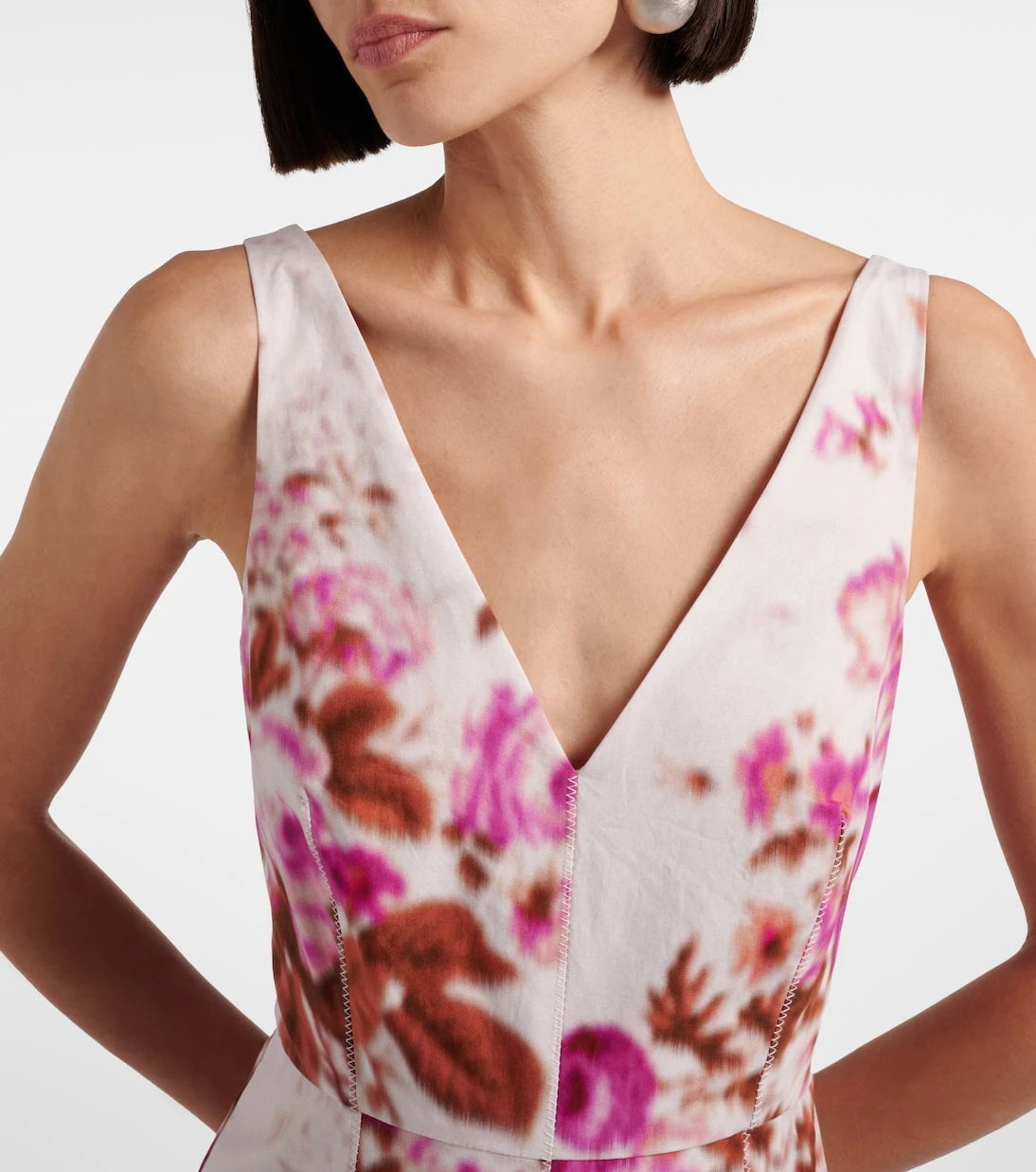 Erdem - Floral cotton poplin cocktail dress