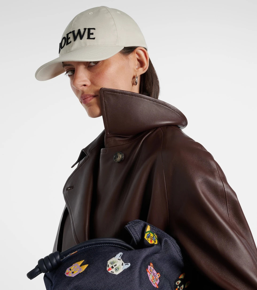 Loewe - قبعة بيسبول من قماش القطن بنقشة لويس وين