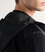 Prada Black Wool-Cashmere-Sleeve Zip-Up Hoodie