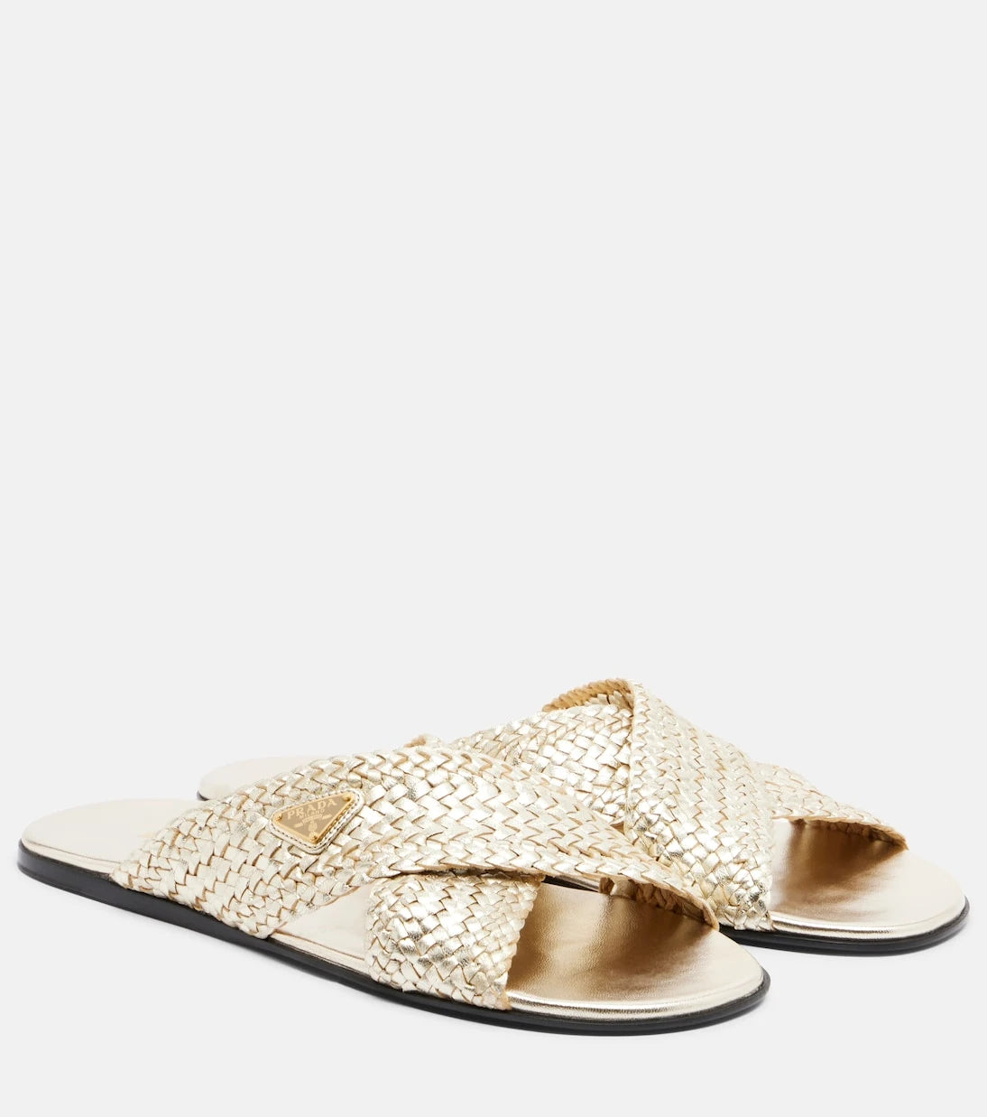 Prada - Woven leather slides