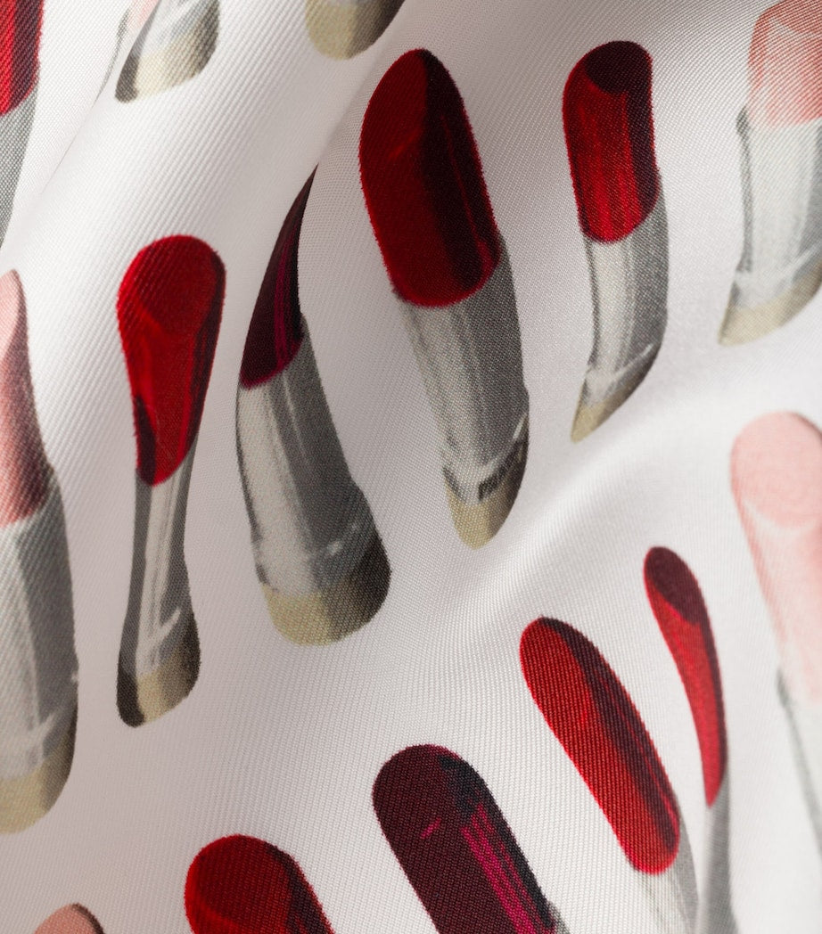 Prada Black Silk Lipstick Triangle Scarf