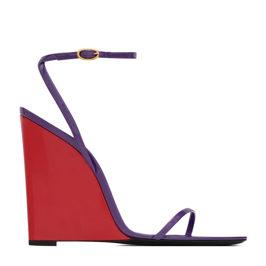 Saint Laurent Purple May Wedge Sandals 110