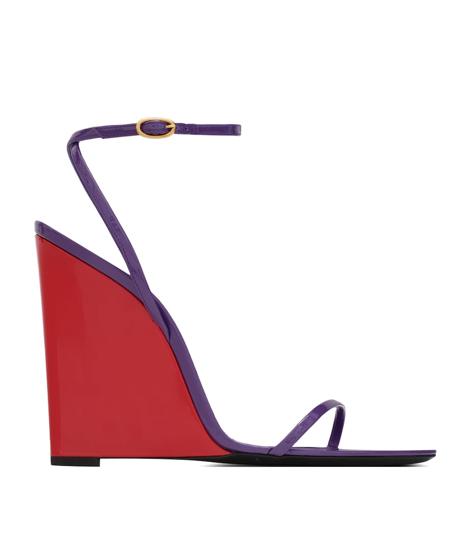 Saint Laurent Purple May Wedge Sandals 110