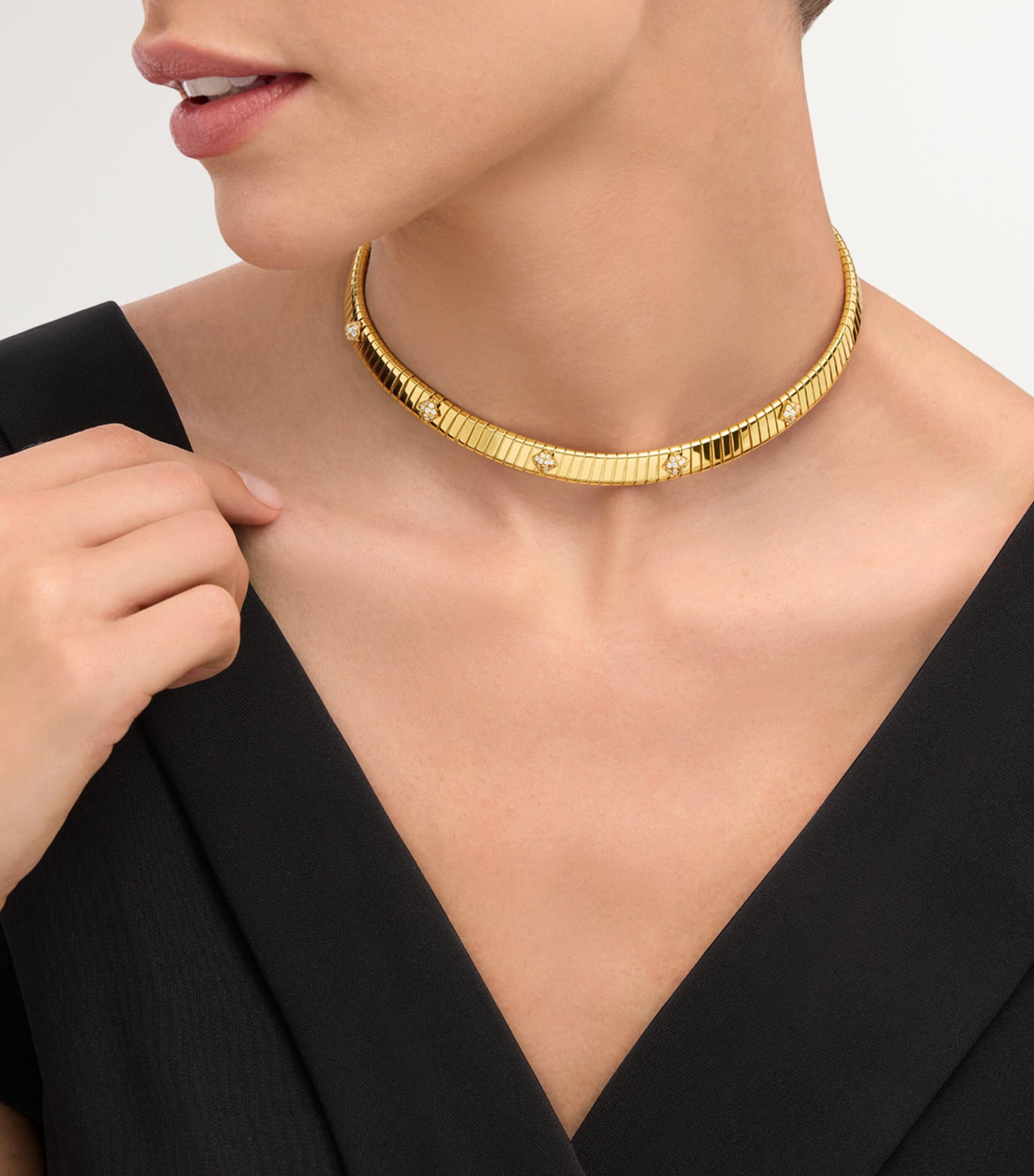 Bvlgari Yellow Gold and Diamond Tubogas Necklace