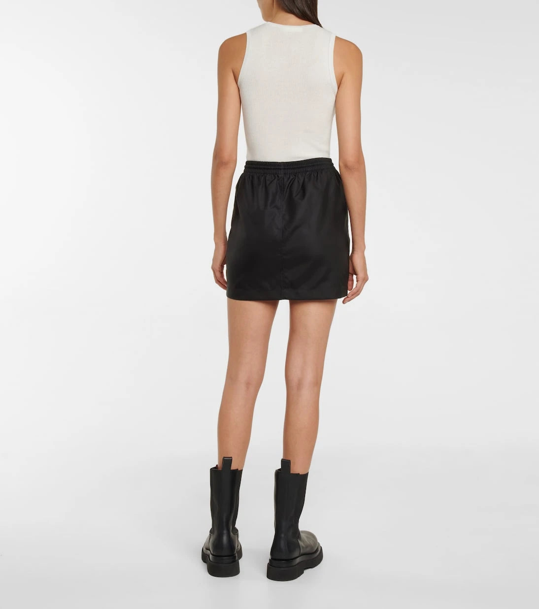 Wardrobe.NYC - High-rise drawstring miniskirt