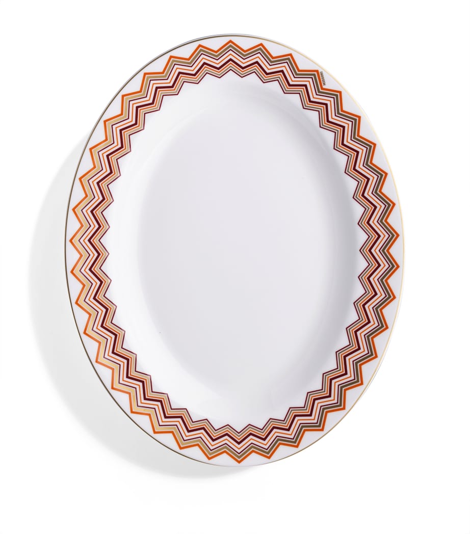 Porcelain Zigzag Oval Serving Dish (36cm)