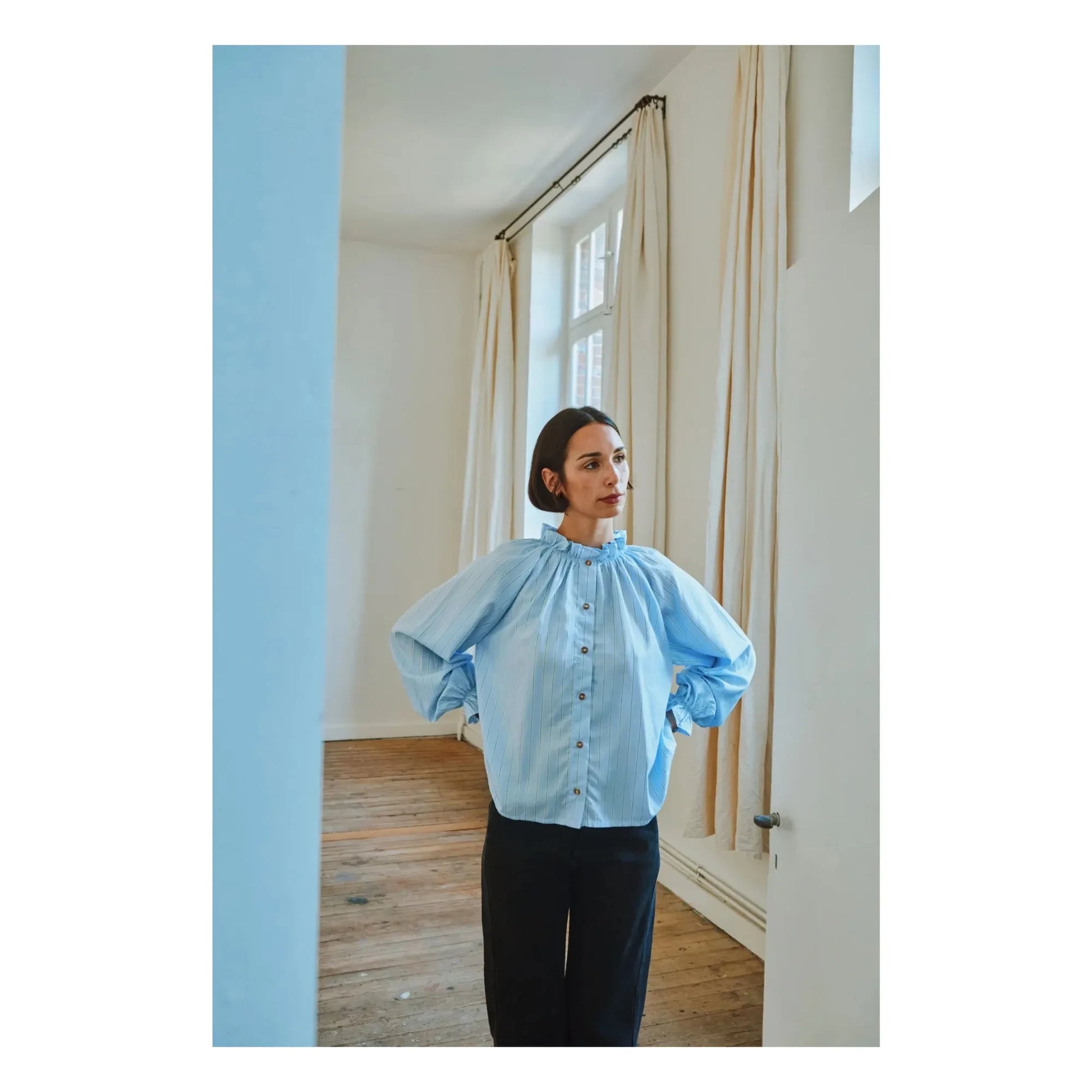 Poudre Organic - Garam Stripes Blouse | Green