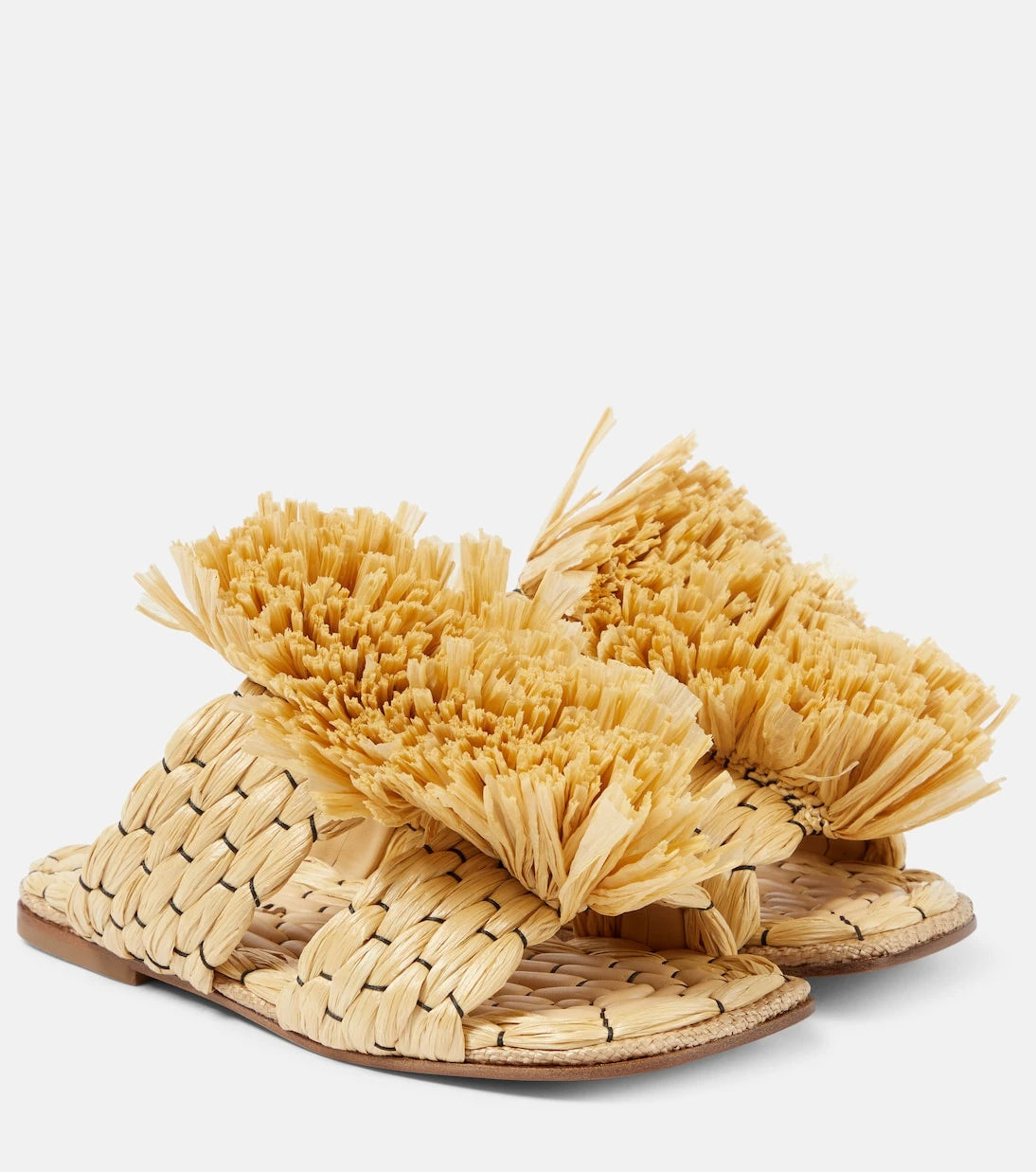 Dries Van Noten - Raffia espadrille slides