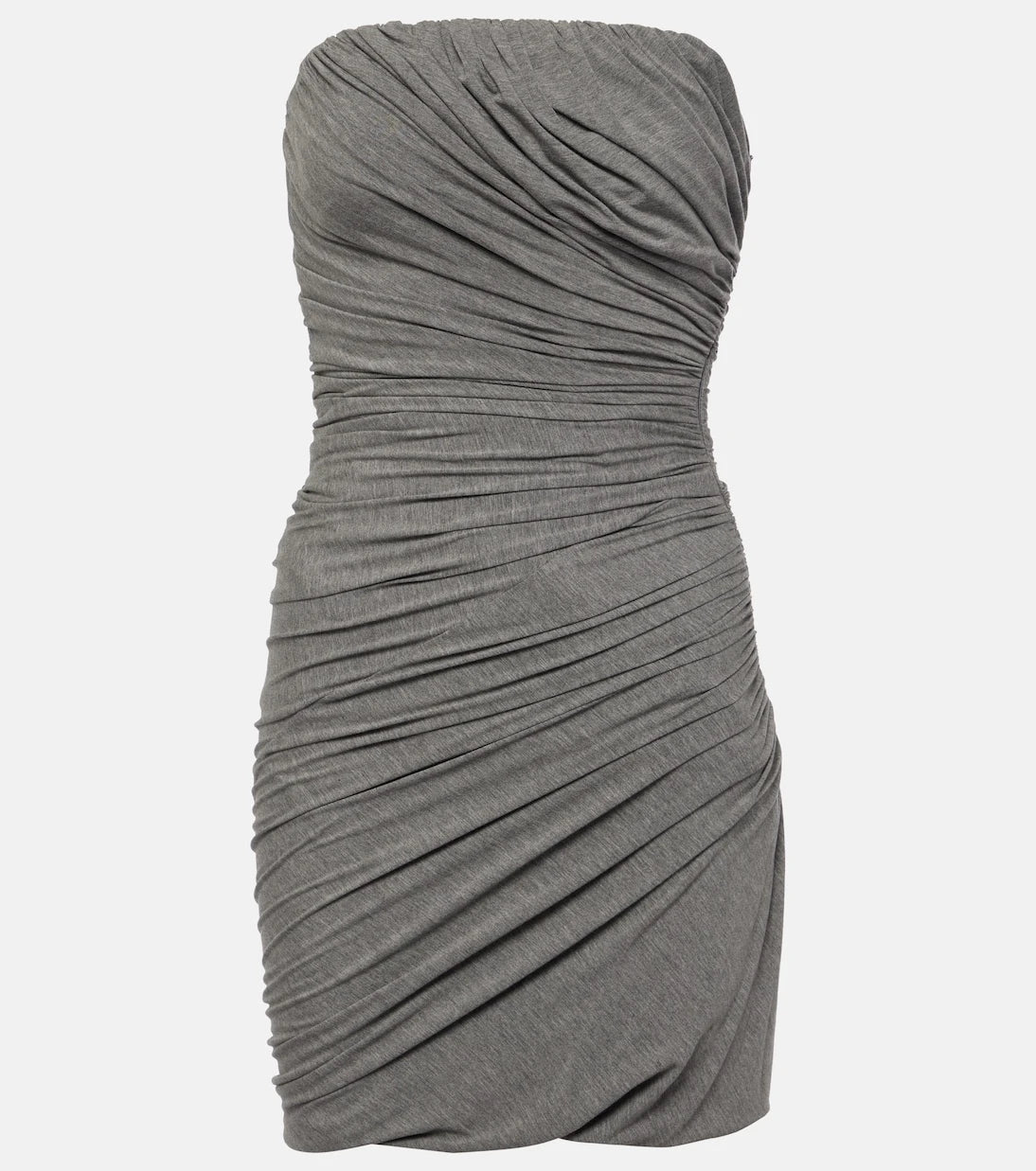 The Attico - Draped strapless jersey minidress