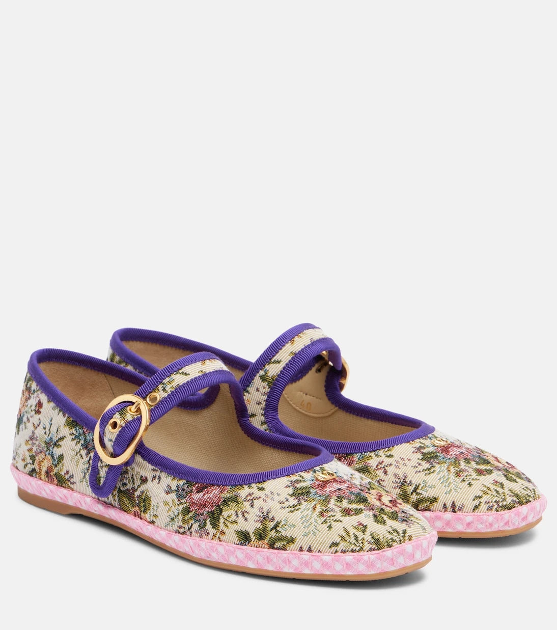 Valentino Garavani - Endouce floral Mary Jane flats