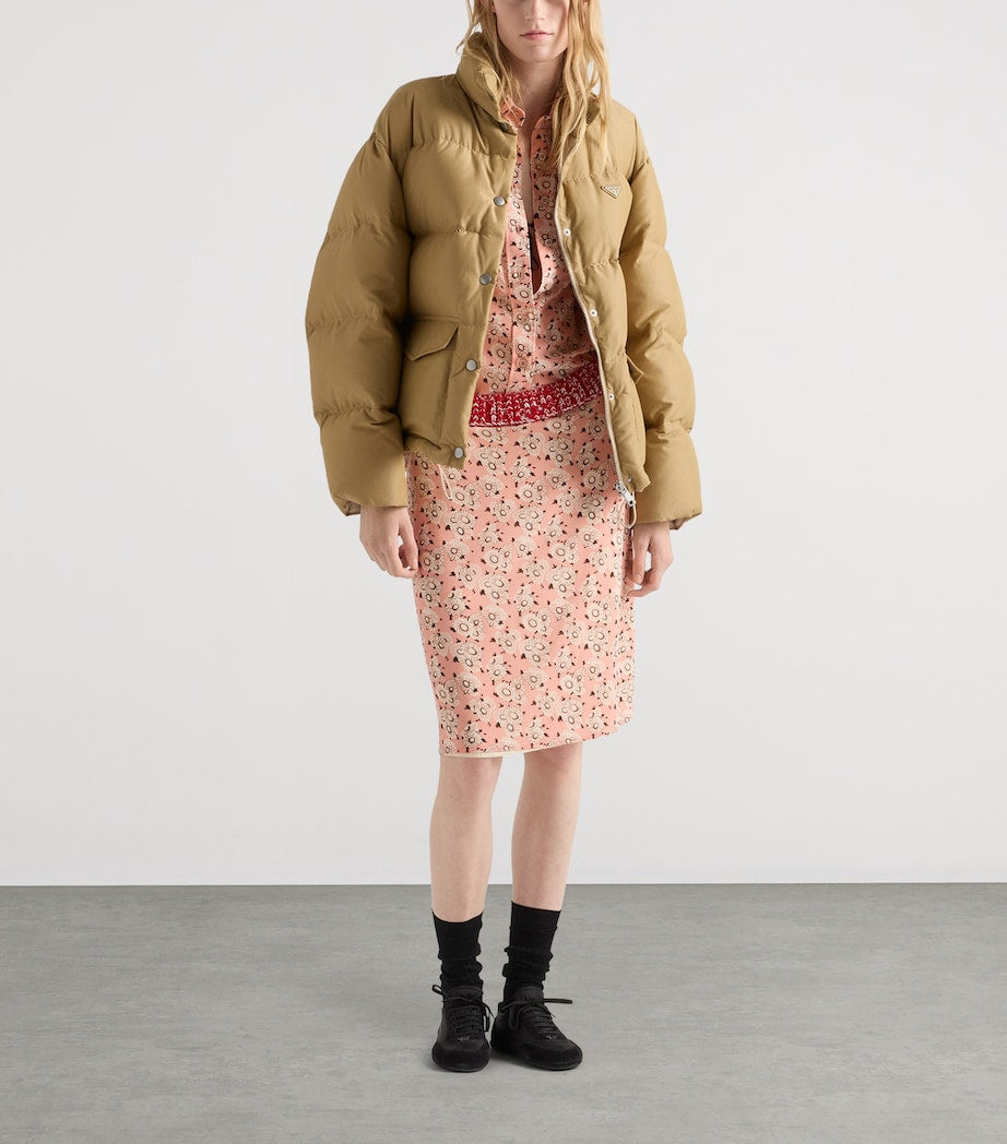 Prada Brown Down-Filled Technical Puffer Jacket