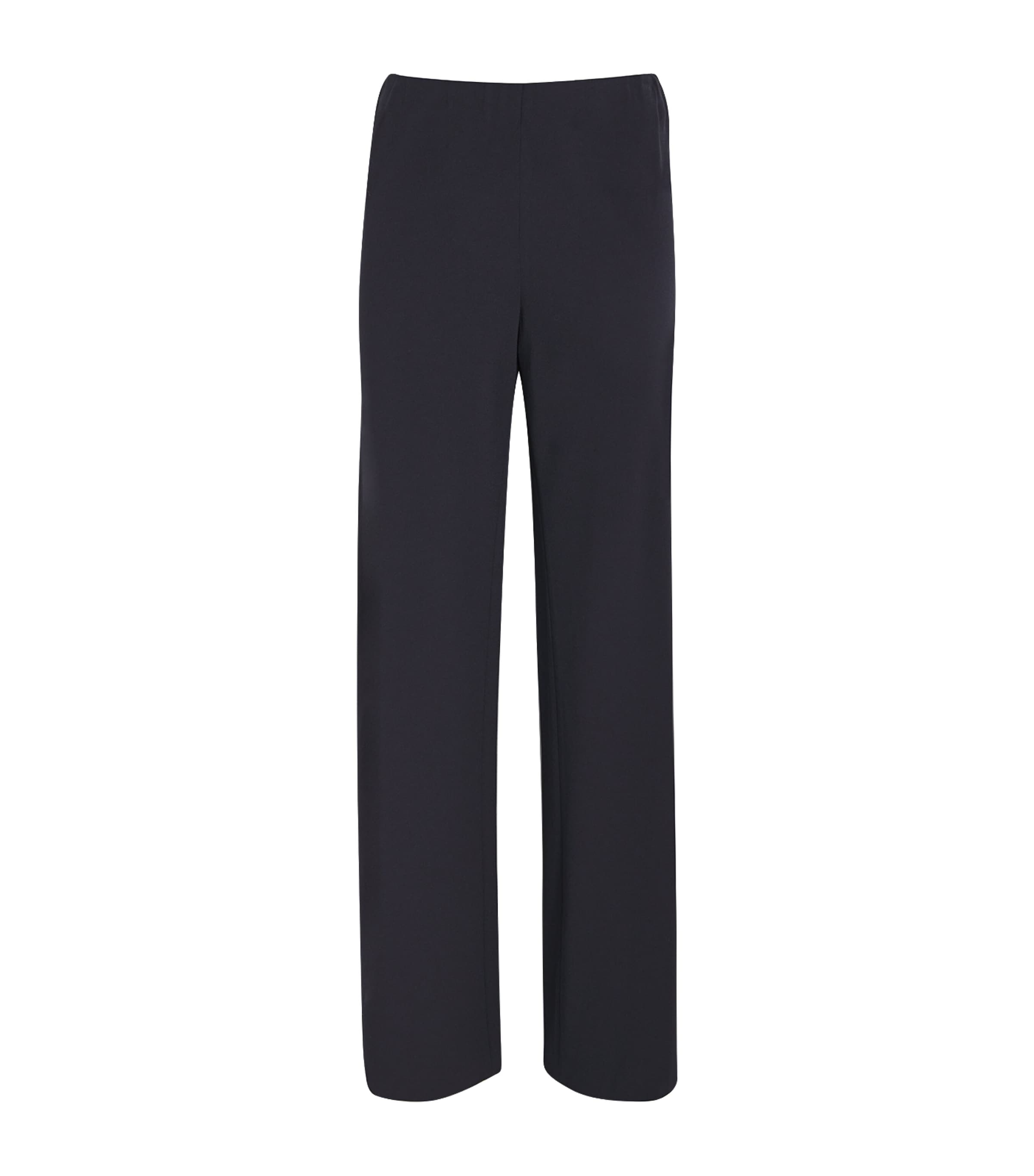Vince Navy Crepe High-Waist Trousers