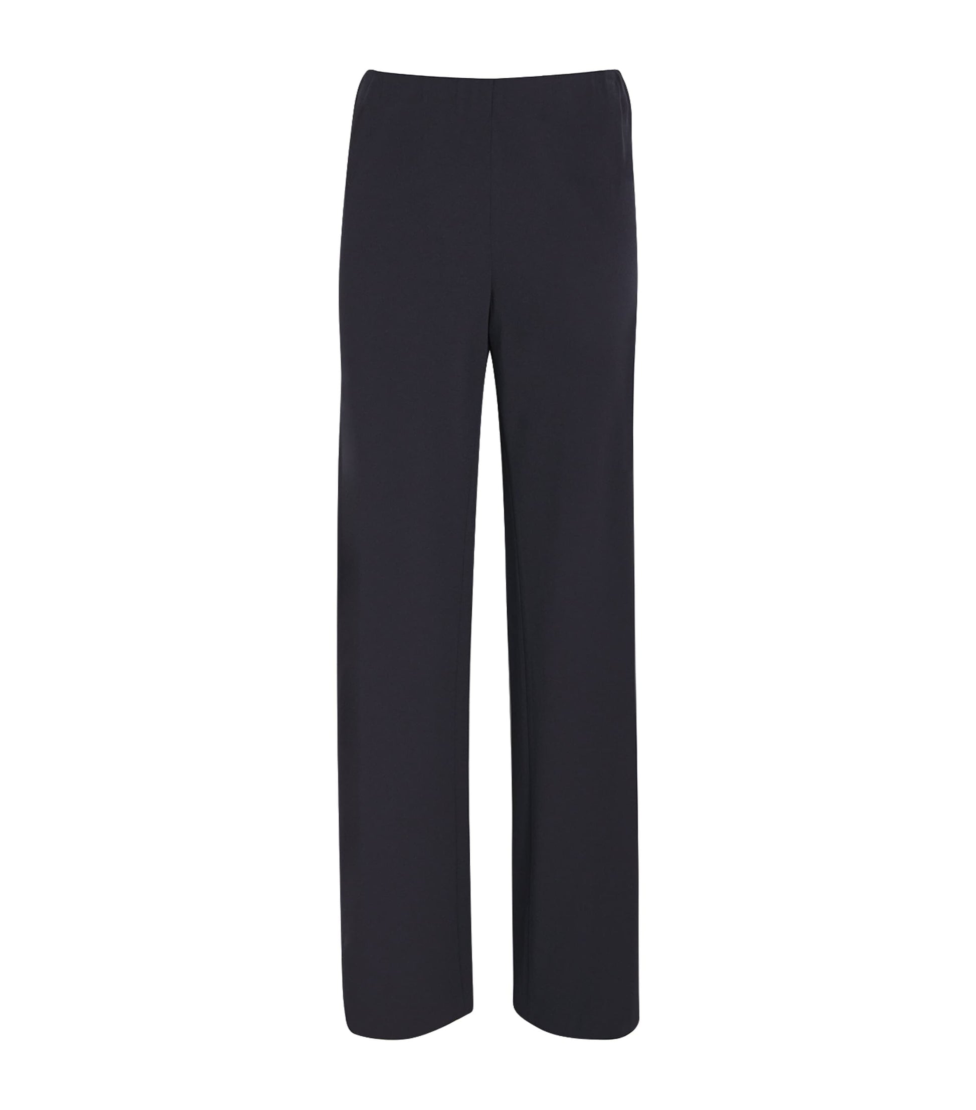 Vince Navy Crepe High-Waist Trousers