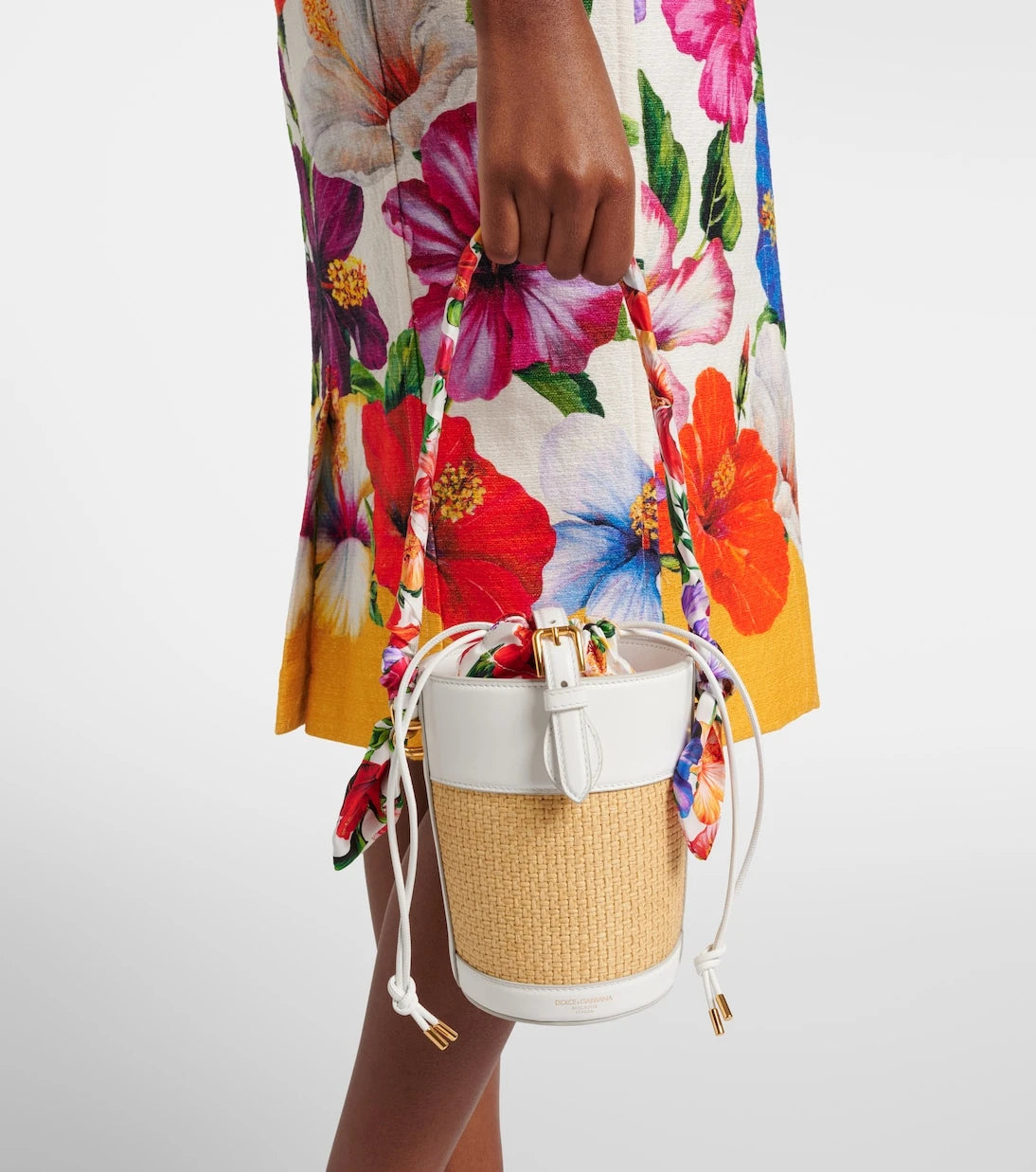 Dolce&Gabbana - Secchiello Small raffia bucket bag