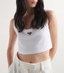 White Cotton Triangle Crop Top