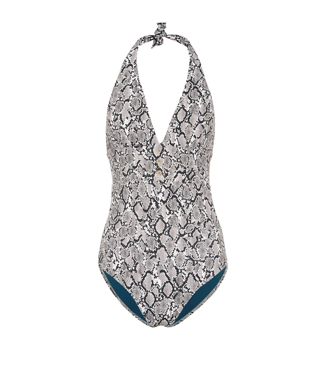 Heidi Klein - Mombasa snake-effect halter swimsuit